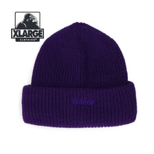 X-LARGE LOGO BASIC BEANIE PURPLE 101223051010画像