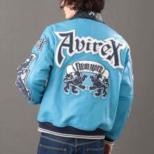AVIREX LION 2TONE VARSITY JACKET画像