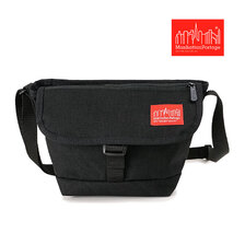 Manhattan Portage Nylon Messenger Bag Flap Zipper Pocket BLACK MP1603FZP画像