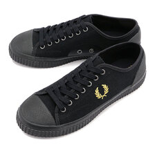 FRED PERRY HUGHES LOW CANVAS BLACK/CHAMPAGNE B4365-157画像
