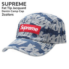 Supreme Fat Tip Jacquard Denim Camp Cap画像
