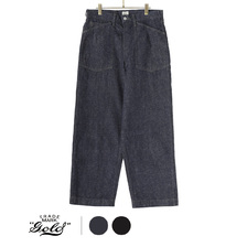 GOLD RECYCLED WASTE SUVIN COTTON YARN 11oz. DENIM ARMY TROUSER 22B-GL42332画像