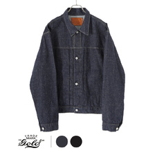 GOLD RECYCLED WASTE SUVIN COTTON YARN 11oz. DENIM PLEATED BLOUSE 22B-GL15116画像