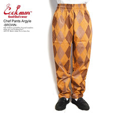COOKMAN Chef Pants Argyle -BROWN- 231-23802画像