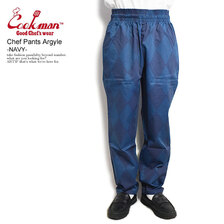 COOKMAN Chef Pants Argyle -NAVY- 231-23801画像