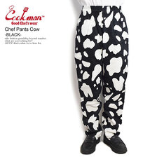 COOKMAN Chef Pants Cow -Black- 231-23803画像