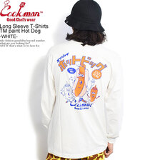 COOKMAN Long Sleeve T-Shirts TM paint Hot Dog -WHITE- 231-23166画像