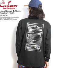 COOKMAN Long Sleeve T-Shirts Nutrition Facts -BLACK- 231-23163画像