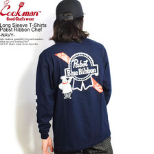 COOKMAN Long Sleeve T-Shirts Pabst Ribbon Chef -NAVY- 231-23165画像