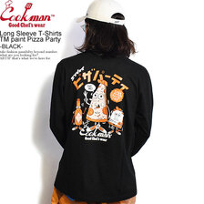 COOKMAN Long Sleeve T-Shirts TM paint Pizza Party -BLACK- 231-23162画像