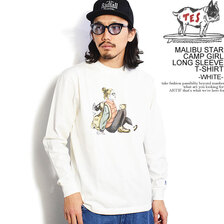 The Endless Summer TES MALIBU STAR CAMP GIRL LONG SLEEVE T-SHIRT -WHITE- FH-2774341画像