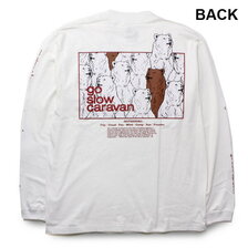go slow caravan USAコットン コンセプトカラースクエアLOGOバックプリント ロングスリーブTEE 381905画像