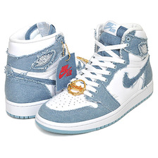 NIKE WMNS AIR JORDAN 1 RETRO HIGH OG denim/white-worn blue DM9036-104画像