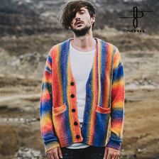 NO ID. マルチカラーストライプニットV/N-CD 851010-302K画像