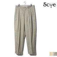 SCYE BASICS Cotton Gaberdine 2Pleated Tapered Trousers 5122-83551画像