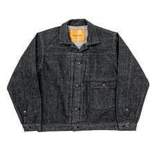 Workers Denim Jacket, Buckle Back, 13.75 Oz, Right Hand Black Denim, American Cotton 100%画像