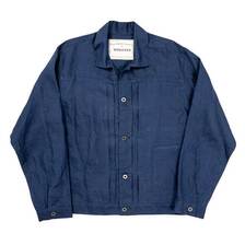 Workers 213 Linen Jacket, Deep Indigo Linen画像