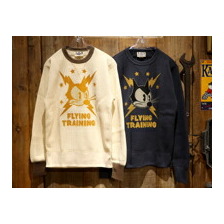 TOYS McCOY BIG WAFFLE CREW NECK SHIRT FELIX THE CAT FLYING TRAINING TMC2250画像