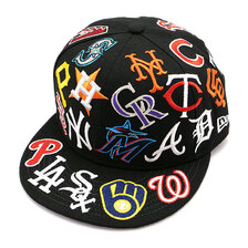 NEW ERA 9FIFTY Team Logo Allover チームロゴオールオーバー MLB ブラック 13337444画像