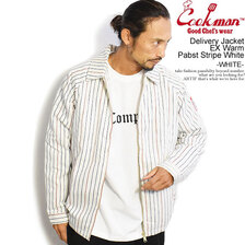 COOKMAN Delivery Jacket EX Warm Pabst Stripe White -WHITE- 221-23448画像