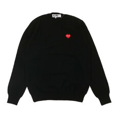 PLAY COMME des GARCONS &times; Invader V Neck Sweater BLACK画像
