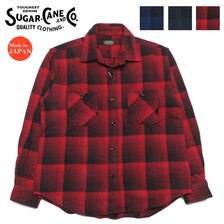 SUGAR CANE 8/2 HEAVY TWILL OMBRE CHECK WORK SHIRT SC28978画像