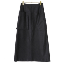 ATON WOOL SAXONY STRAIGHT SKIRT SKAGNW0900画像