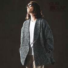 GLIMCLAP Loop raised melange fabric shawl collar coat 13-256-GLA-CC画像