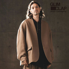 GLIMCLAP Eco felt fabric collar less jacket 13-244-GLA-CC画像