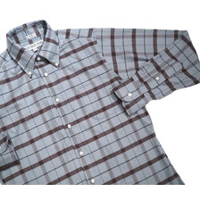 INDIVIDUALIZED SHIRTS L/S STANDARD FIT B.D. FLANNEL SHIRTS grey x brown画像