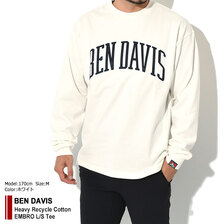 BEN DAVIS Heavy Recycle Cotton EMBRO L/S Tee WHITE BDZ2-1008画像