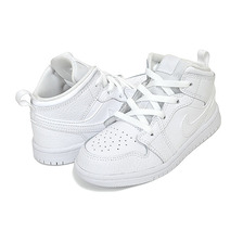 NIKE JORDAN 1 MID (TD) white/white-wht 640735-130画像