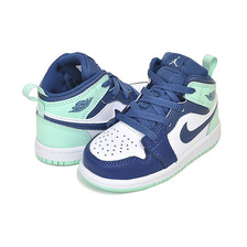 NIKE JORDAN 1 MID (TD) mystic navy/mint foam-white 640735-413画像