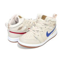 NIKE JORDAN 1 MID UTL (TD) FLEECE pearl white/racer blue DO2209-264画像