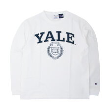 Champion MADE IN USA T1011 SET-IN LONG SLEEVE T-SHIRT YALE UNIVERSITY WHITE C5-W402-010画像