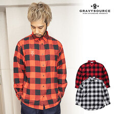 GRAVYSOURCE CHECK SHIRT GS22-ASH01画像