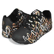 SKECHERS UNO METALLIC LOVE BLACK/GOLD 155523-BKGD画像