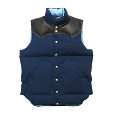 WAREHOUSE Lot 2189 ROCKY MOUNTAIN &times; WAREHOUSE INDIGO CHAMBRAY DOWN VEST NON WASH画像