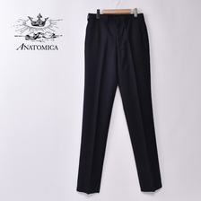 ANATOMICA TRIM STEM PANTS WOOL SERGE NAVY画像