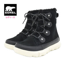 SOREL EXPLORER II JOAN FAUX FUR WP Black/Fawn NL4462-010画像