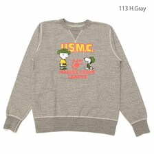 Buzz Rickson's &times; PEANUTS SET-IN CREW SWEAT SHIRT - U.S.M.C. - BR69073画像