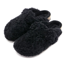 BIRKENSTOCK BOSTON BIG BUCKLE TEDDY RIVET Black FUR 1025700画像