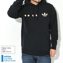 adidas Logo Wash Pullover Hoodie Originals HK2761画像