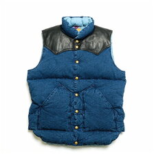 Lot 2189 ROCKY MOUNTAIN &times; WAREHOUSE INDIGO CHAMBRAY DOWN VEST USED WASH画像