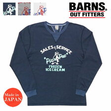 BARNS COZUN クルーネック プリント 長袖 Tシャツ BR-22414画像