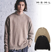 MSML/MUSIC SAVED MY LIFE DESTROY KNIT CREW NECK M1-02B5-KN01画像