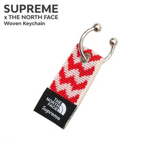 Supreme &times; THE NORTH FACE 22FW Woven Keychain REDxWHITE画像