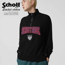 Schott COTTON SWEATER COLLEGE PATCH画像