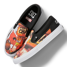 DC SHOES DP MANUAL SLIP-ON BLACK / WHITE PRINT DM226107-BWP画像