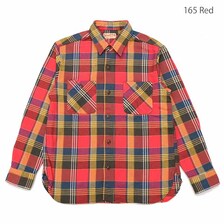 SUGAR CANE TWILL CHECK - L/S WORK SHIRT - SC28955画像